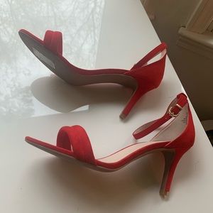 Red heeled sandals